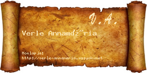 Verle Annamária névjegykártya